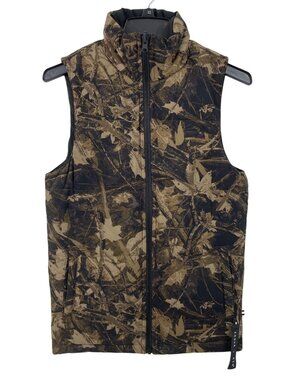 Edgar + Ash Reversible Puffer Vest Black & Camo Mens XS